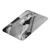 Sun Tanning Woman Magneet (Linkerzijde)
