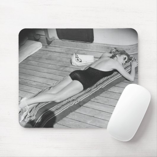 Sun Tanning Woman Muismat (Met muis)