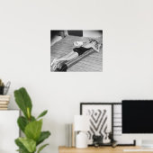 Sun Tanning Woman Poster (Thuiskantoor)
