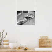 Sun Tanning Woman Poster (Keuken)