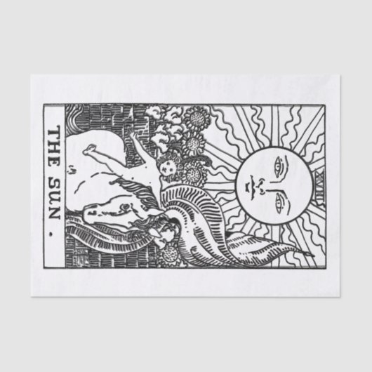 Sun Tarot Card Tissue Paper Tissuepapier (Voorkant)