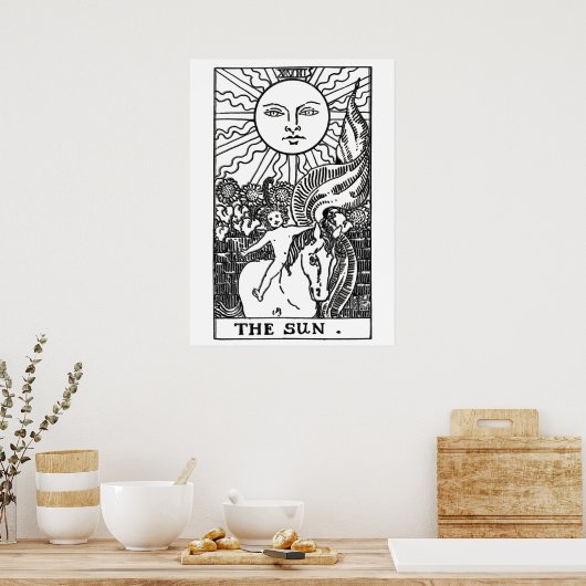 Sun Tarot Kaart Poster (Keuken)