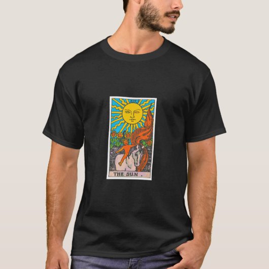 Sun Tarot Kaart Psychic Occult Metafysisch T-shirt (Voorkant)