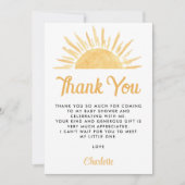 Sun-thema Baby shower Dank u Bedankkaart (Voorkant)