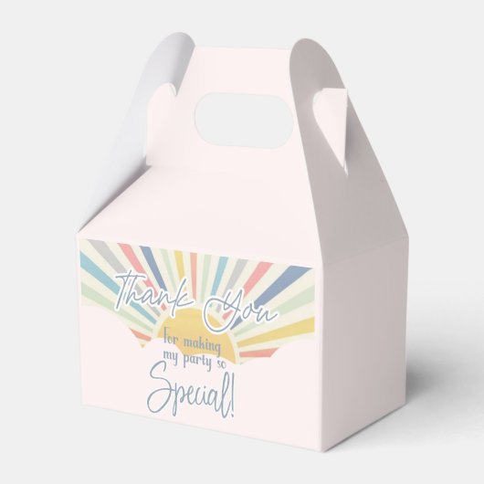 Sun Theme, Rainbow party, Sunshine-gunst Favor Bag Bedankdoosjes (Voorkant Zijde)