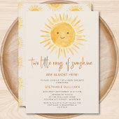 Sun-Theme Twins-Baby shower Kaart