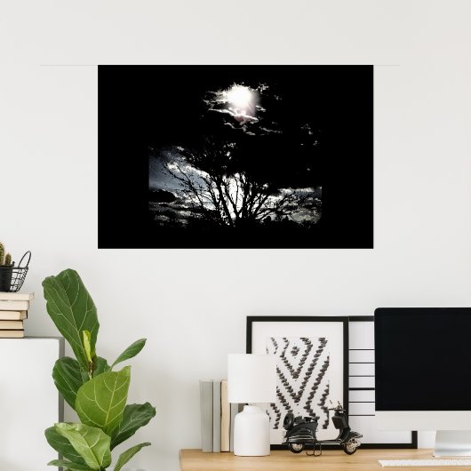 Sun thru Trees B&W Poster (Thuiskantoor)