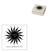 Sun tribal zwart zonneschijn silhouet logo rubber rubberstempel (Gestempeld)