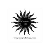 Sun tribal zwart zonneschijn silhouet logo rubber rubberstempel (Afrduk)