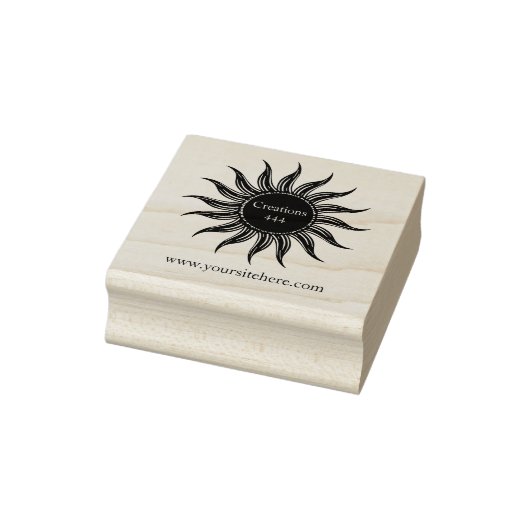 Sun tribal zwart zonneschijn silhouet logo rubber rubberstempel (Stempel)
