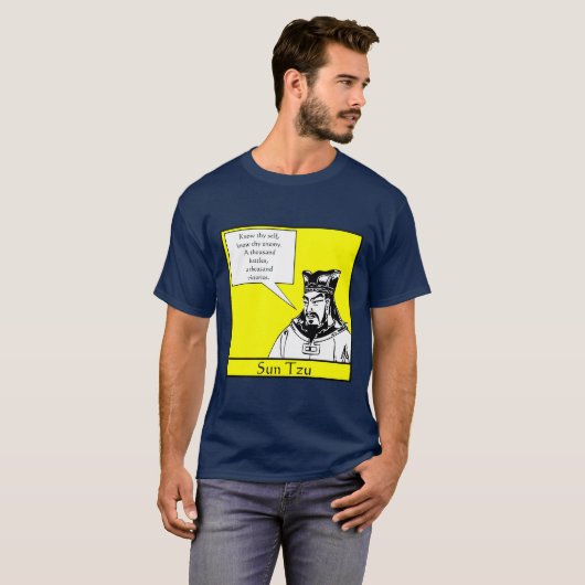 Sun Tzu en Quote T-shirt (Voorkant volledig)