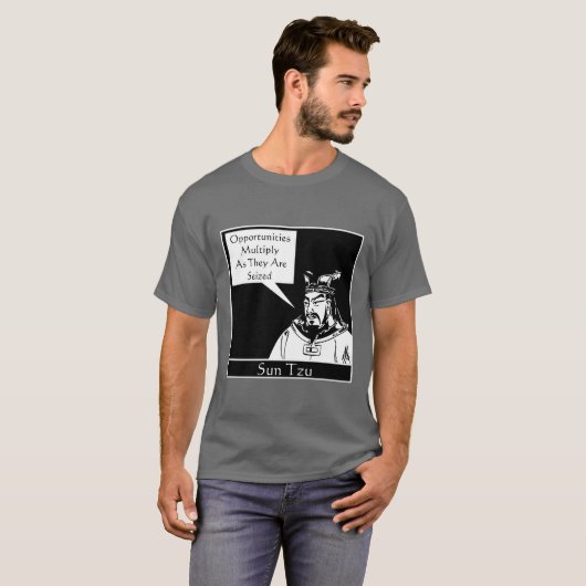 Sun Tzu en Quote T-shirt (Voorkant volledig)