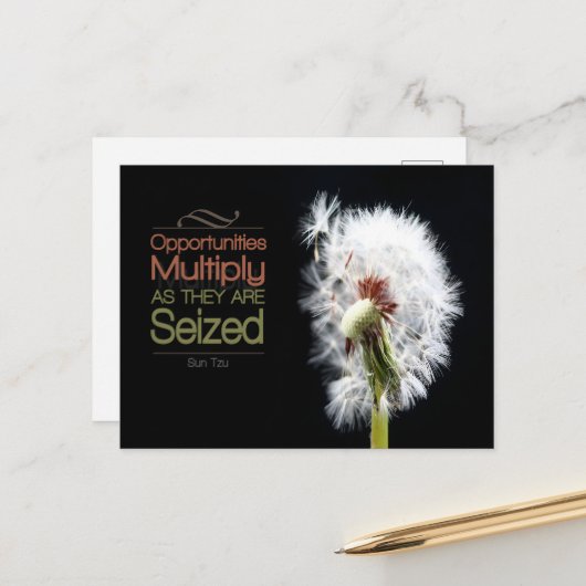 Sun Tzu Inspirerend citaat "Kansen" Briefkaart (Voorkant / Achterkant in situ)
