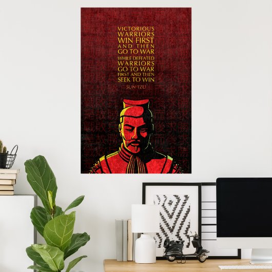 Sun Tzu Quote: Victorious en Defeated Warriors Poster (Thuiskantoor)