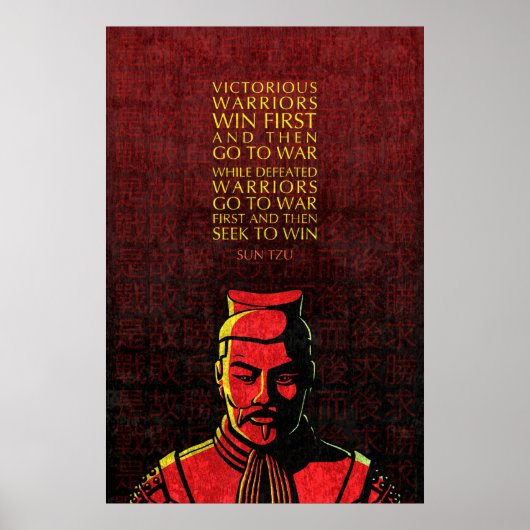 Sun Tzu Quote: Victorious en Defeated Warriors Poster (Voorkant)