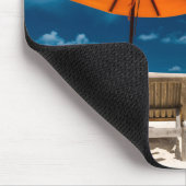 Sun Umbrella op zandstrand |Malediven Muismat (Hoek)