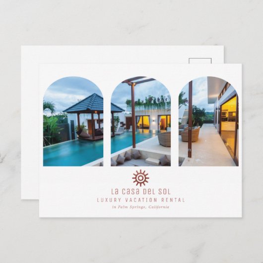 Sun Vacation Rental Briefkaart (Voorkant / Achterkant)