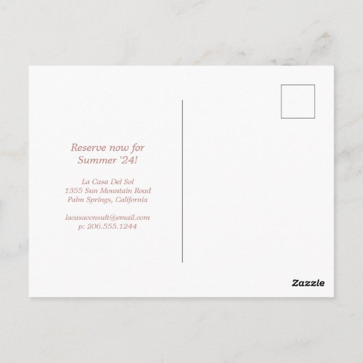 Sun Vacation Rental Briefkaart (Achterkant)