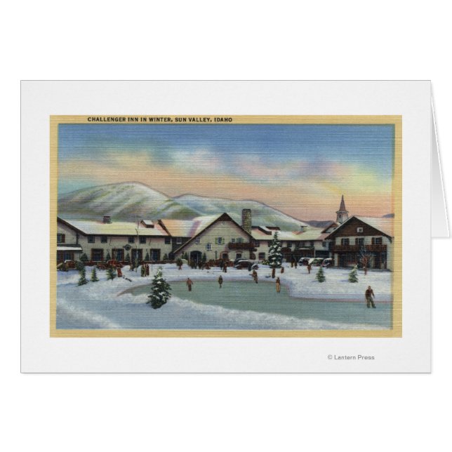Sun Valley, ID - Challenger Inn in Winter (Voorkant Horizontaal)