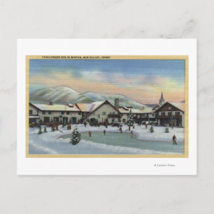 Sun Valley, ID - Challenger Inn in Winter Briefkaart