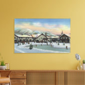 Sun Valley, ID - Challenger Inn in Winter Canvas Afdruk (Insitu (Woonkamer))