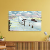 Sun Valley, ID - Sawtooth Mnts. Riding Ski Canvas Afdruk (Insitu (Woonkamer))