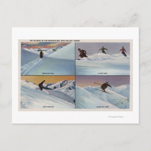 Sun Valley, ID - Ski Briefkaart (Voorkant)