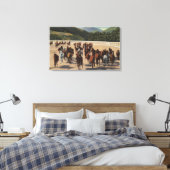 Sun Valley, ID - Wild Horse Roundup Canvas Afdruk (Insitu (Slaapkamer))