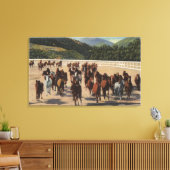 Sun Valley, ID - Wild Horse Roundup Canvas Afdruk (Insitu (Woonkamer))
