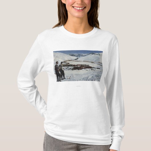 Sun Valley, ID - Winter Scene of Sun Valley T-shirt (Voorkant)
