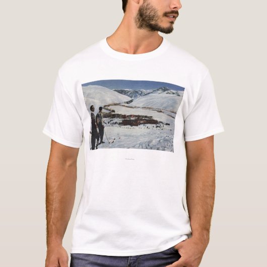 Sun Valley, ID - Winter Scene of Sun Valley T-shirt (Voorkant)