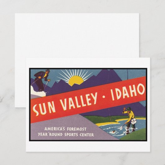 Sun Valley Idaho Briefkaart (Voorkant / Achterkant)