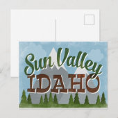 Sun Valley Idaho Fun Retro Snowy Mountains Briefkaart (Voorkant / Achterkant)