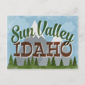 Sun Valley Idaho Fun Retro Snowy Mountains Briefkaart (Voorkant)