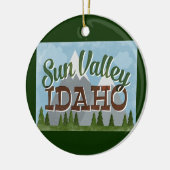 Sun Valley Idaho Fun Retro Snowy Mountains Keramisch Ornament (Links)