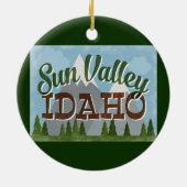 Sun Valley Idaho Fun Retro Snowy Mountains Keramisch Ornament (Achterkant)