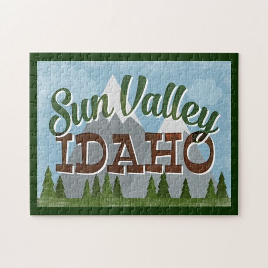 Sun Valley Idaho Fun Retro Snowy Mountains Legpuzzel (Horizontaal)