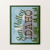 Sun Valley Idaho Fun Retro Snowy Mountains Legpuzzel (Verticaal)