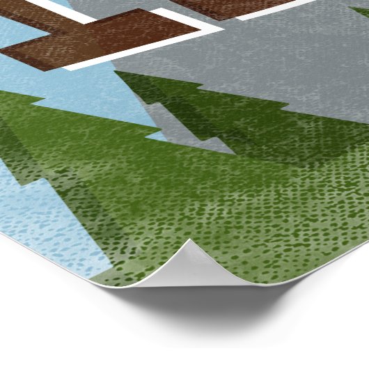 Sun Valley Idaho Fun Retro Snowy Mountains Poster (Hoek)