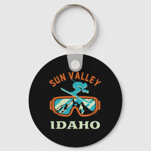 Sun Valley Idaho retro skiën en snowboar Sleutelhanger