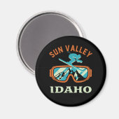 Sun Valley Idaho Retro Skiing Snowboarding Magneet (Voorkant / Achterkant)