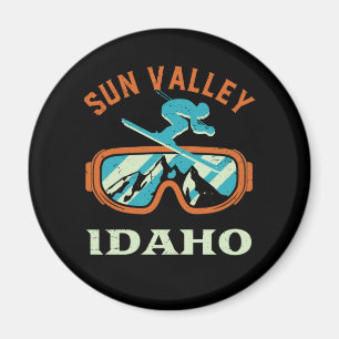 Sun Valley Idaho Retro Skiing Snowboarding Magneet