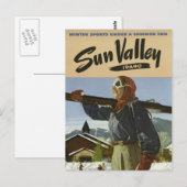  Sun Valley Idaho Ski Resort Travel Briefkaart (Voorkant / Achterkant)