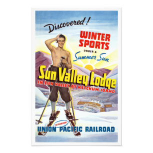  Sun Valley Idaho Ski Travel Poster