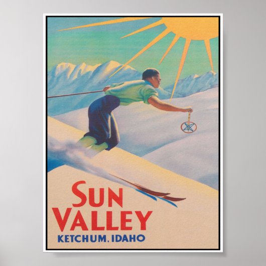 Sun Valley Idaho  Ski Travel Poster (Voorkant)