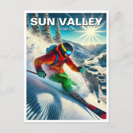 Sun Valley Idaho Skiër Briefkaart