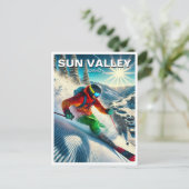 Sun Valley Idaho Skiër Briefkaart (Staand voorkant)
