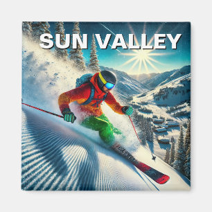 Sun Valley Idaho Skiër Magneet