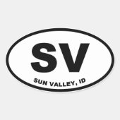 Sun Valley, Idaho SV Ovale Sticker (Voorkant)