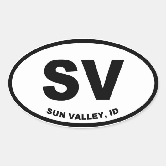 Sun Valley, Idaho SV Ovale Sticker (Voorkant)